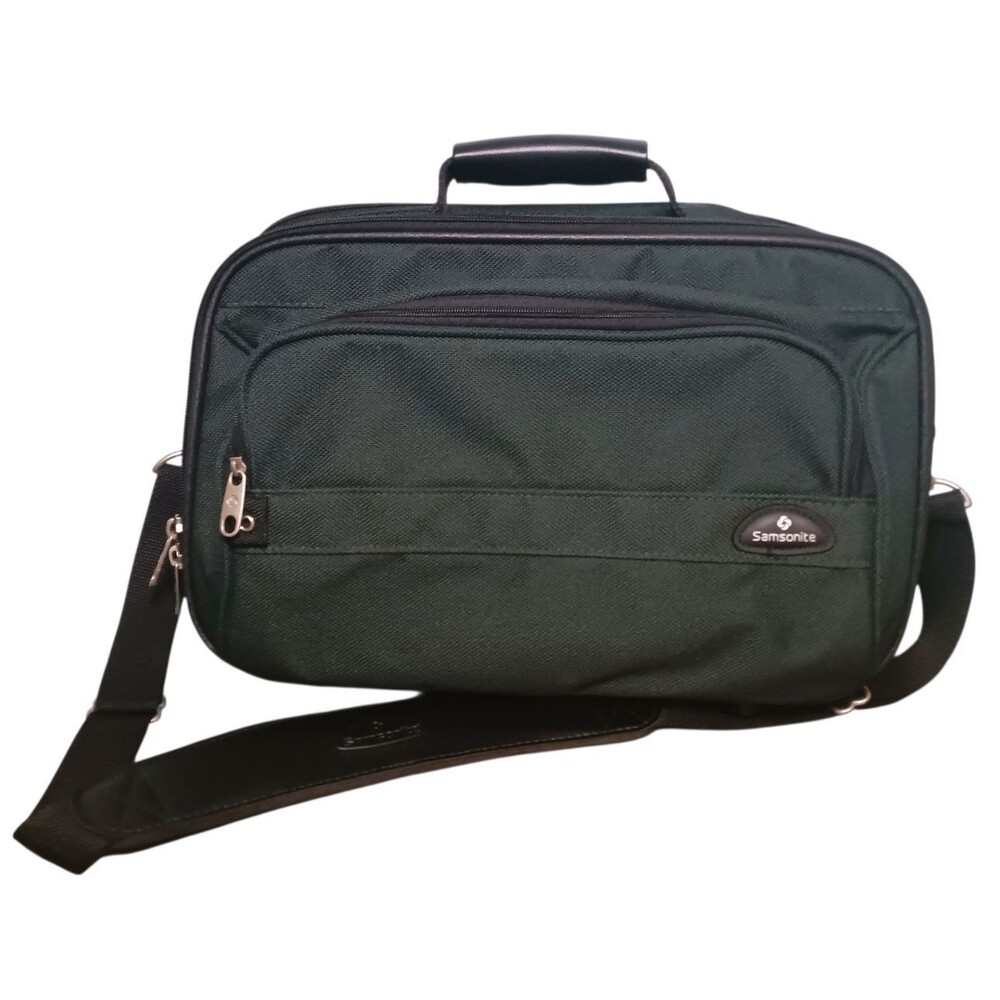 Samsonite Green Carry-On Luggage Overnight Bag Trolley Sleeve & Shoulder Strap